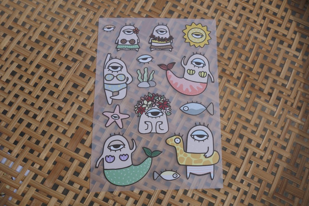 'Gam-Gung' PP Sticker set E - 贴纸 - 防水材质 多色
