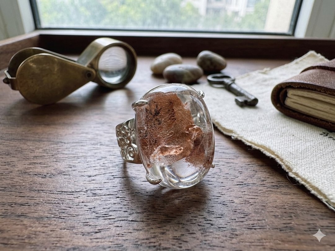 骨水晶符文戒-S925银-灵性守护系矿石戒指 - 戒指 - 水晶 