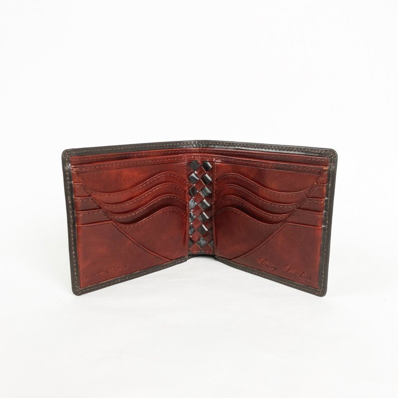 Basic art wallet British bridle leather x Japanese calf  Cardtype - 皮夹/钱包 - 真皮 咖啡色