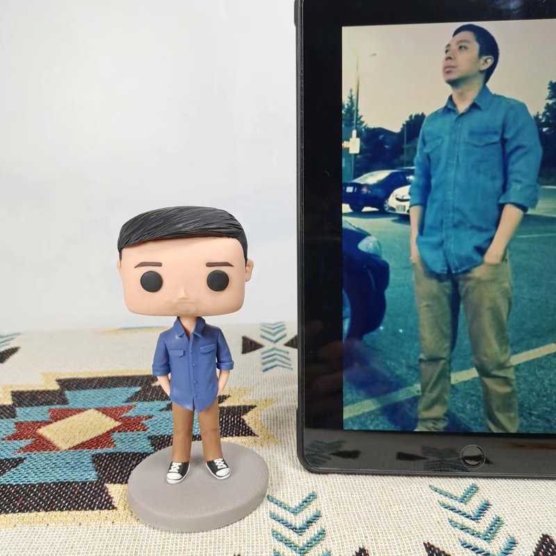 纯手工定制美国Funko Pop 自画肖像公仔娃娃男朋友老公生日礼物 - 玩偶/公仔 - 粘土 多色