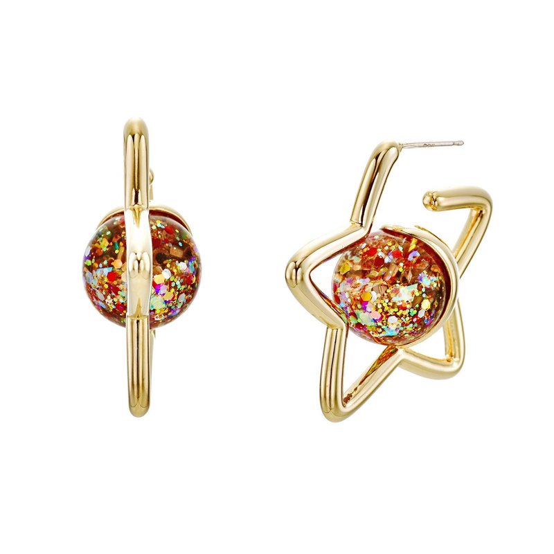 Star Snowball Earrings - 耳环/耳夹 - 玻璃 