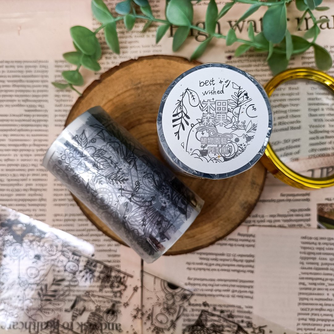 雜貨風-植物園藝-黑線款 / 裝飾膠帶 - 纸胶带 - 塑料 多色