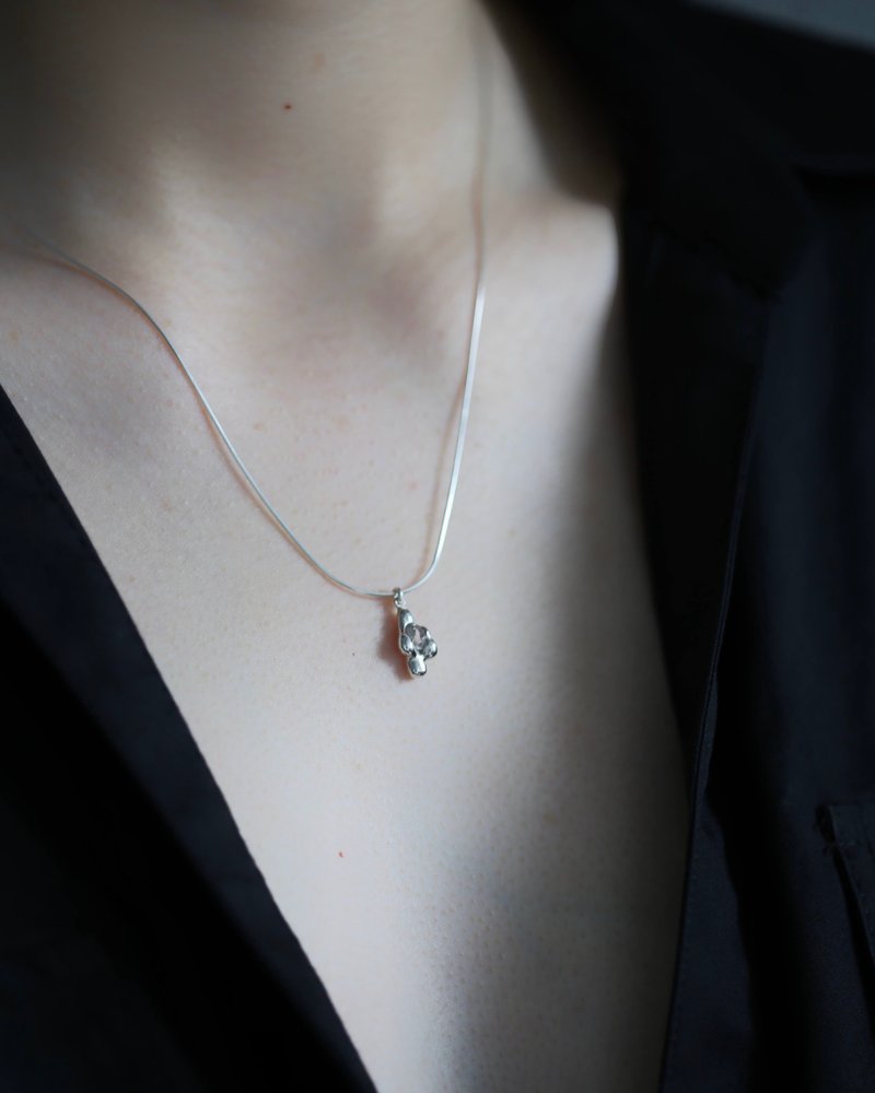 Inclusion Herkimon necklace 赫基蒙包裹体项链 - 项链 - 纯银 银色