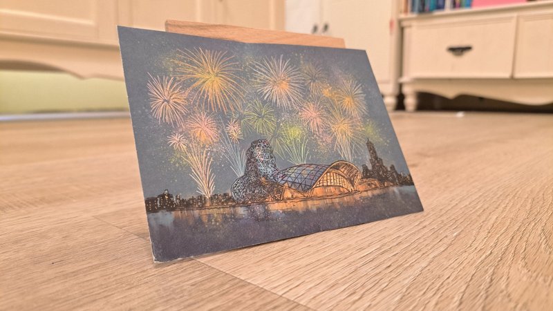 高雄流行音乐中心烟火 插画明信片 - 卡片/明信片 - 纸 