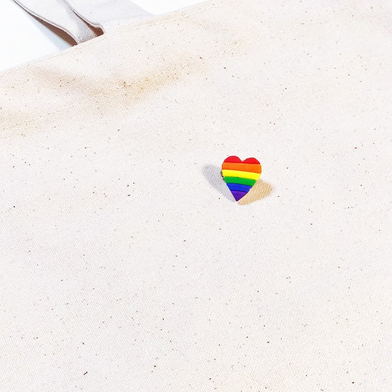彩虹爱心 Pridetone Rainbow手作徽章别针 纪念礼物 情人节礼物 - 徽章/别针 - 粘土 多色