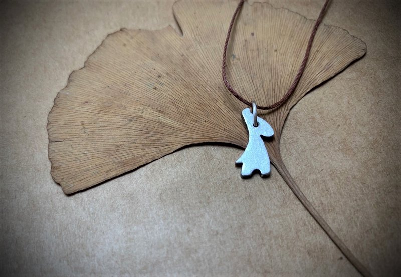 纯银小鹿项链 - 吊饰 - 纯银 银色