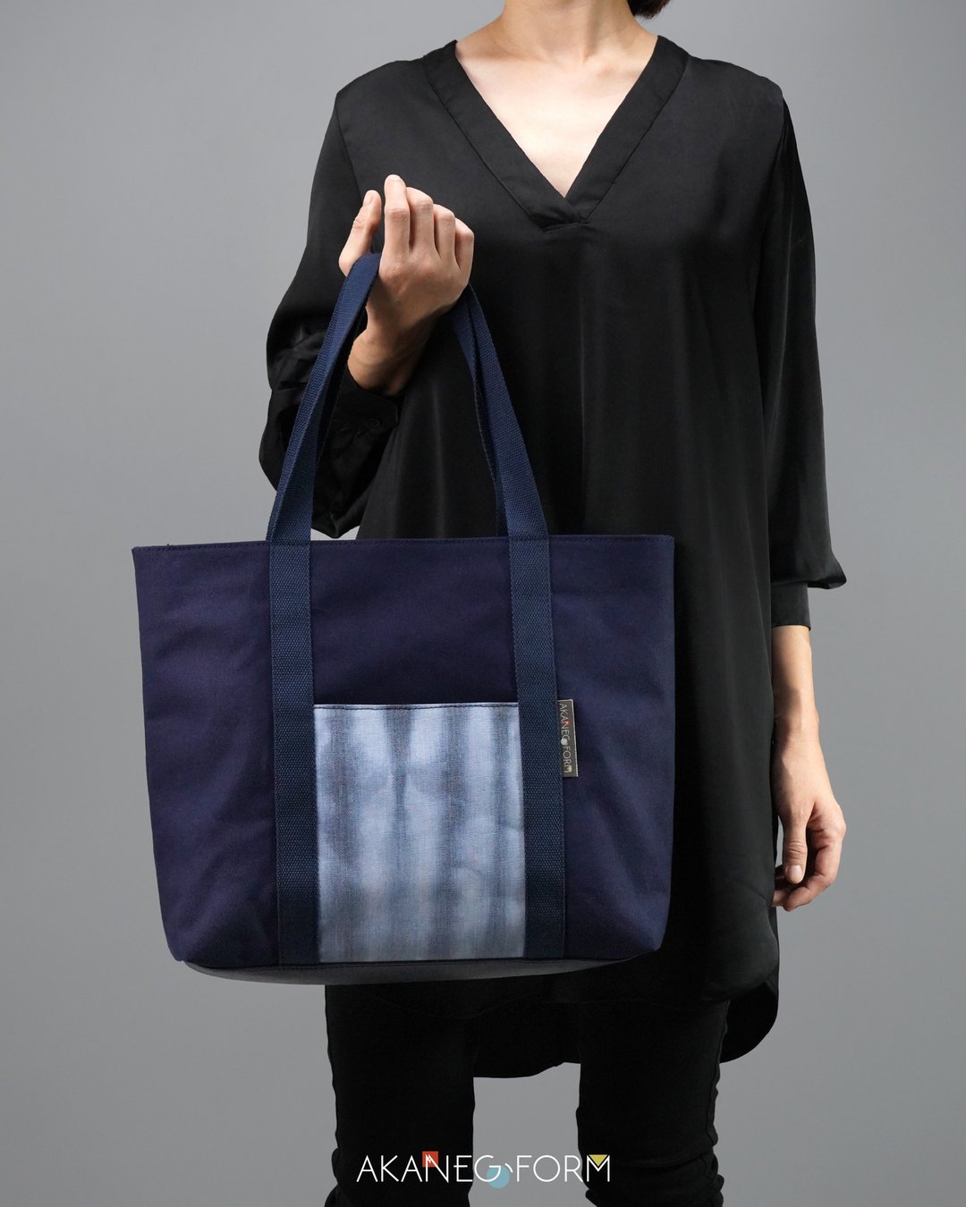 Zipper canvas bag (AKZ) Navy Blue/Blue - 手提包/手提袋 - 其他材质 蓝色