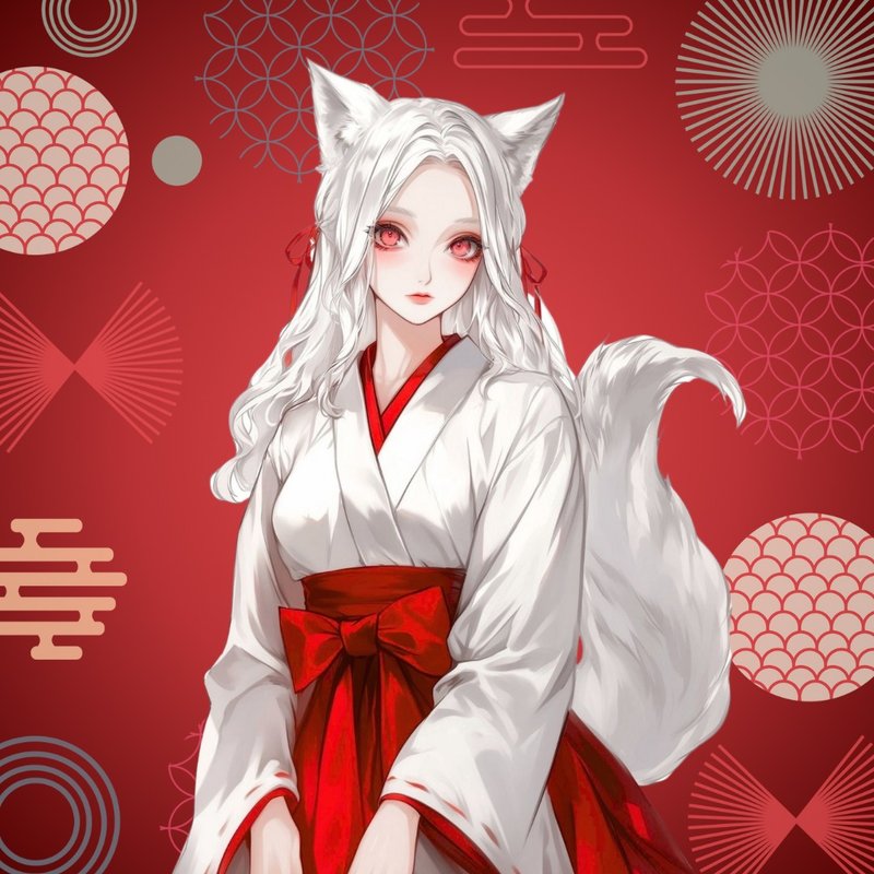 NaChi 原创贴纸【狛犬】 - 贴纸 - 纸 红色