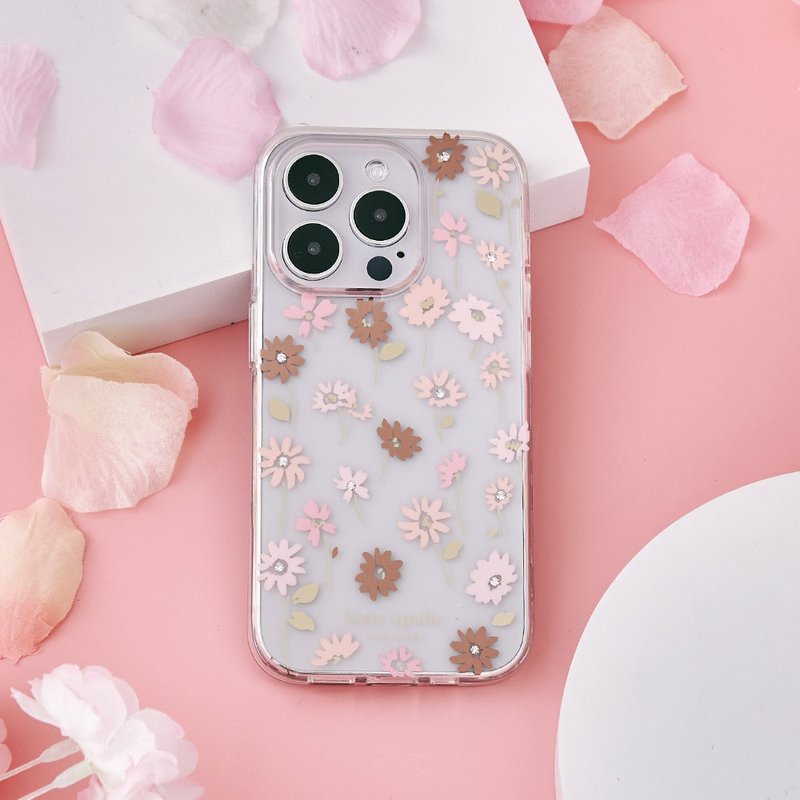 【kate spade】iPhone 14 系列/16e  精品手机壳 初春花语 - 手机壳/手机套 - 塑料 粉红色