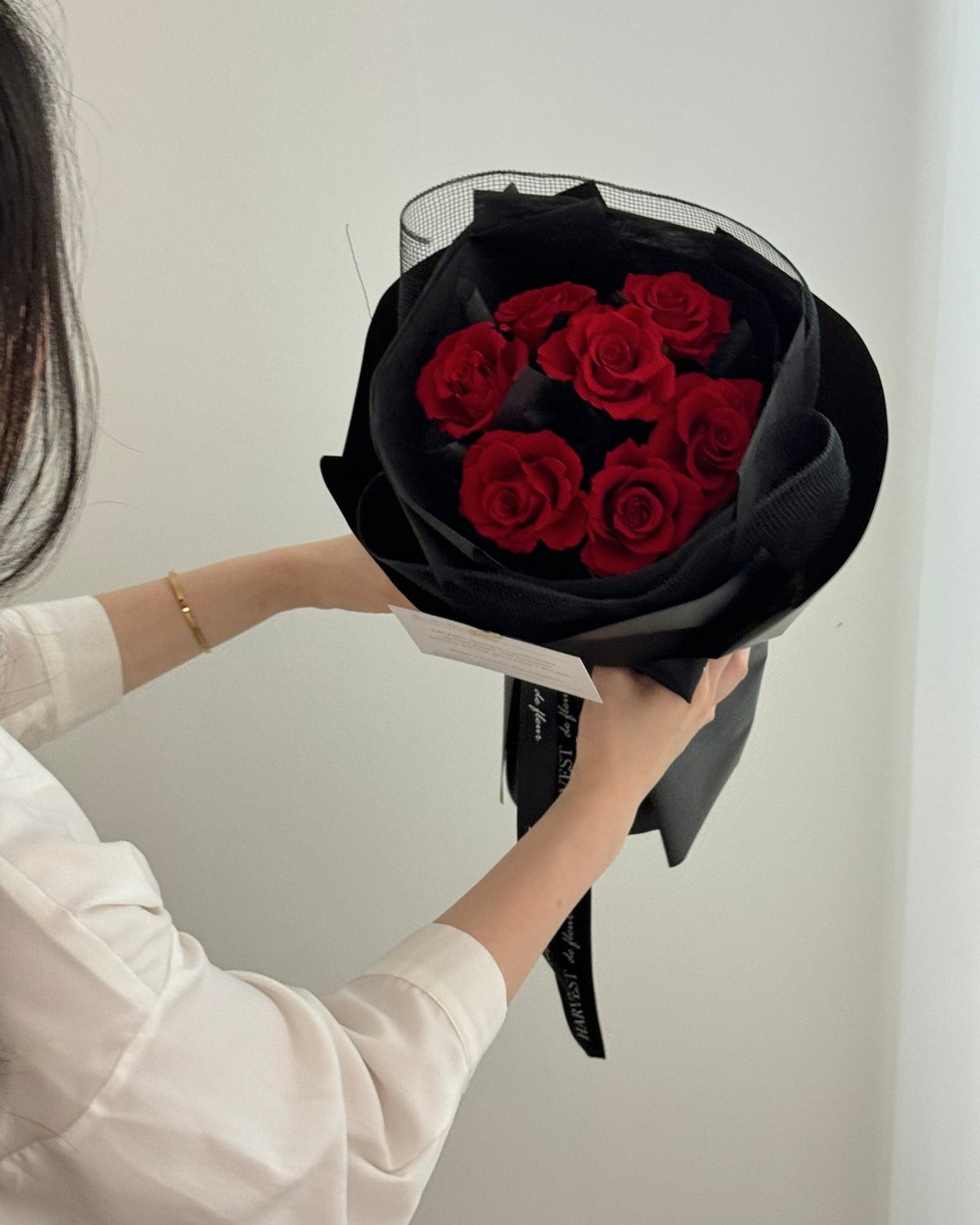 永生玫瑰花束 | 花束 情人节花束 求婚花束 永生花束 生日花束 - 干燥花/捧花 - 植物．花 白色