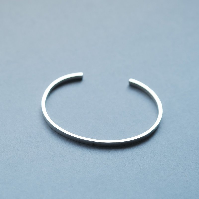 简约 男士 手镯 925 纯银 - 手链/手环 - 其他金属 银色