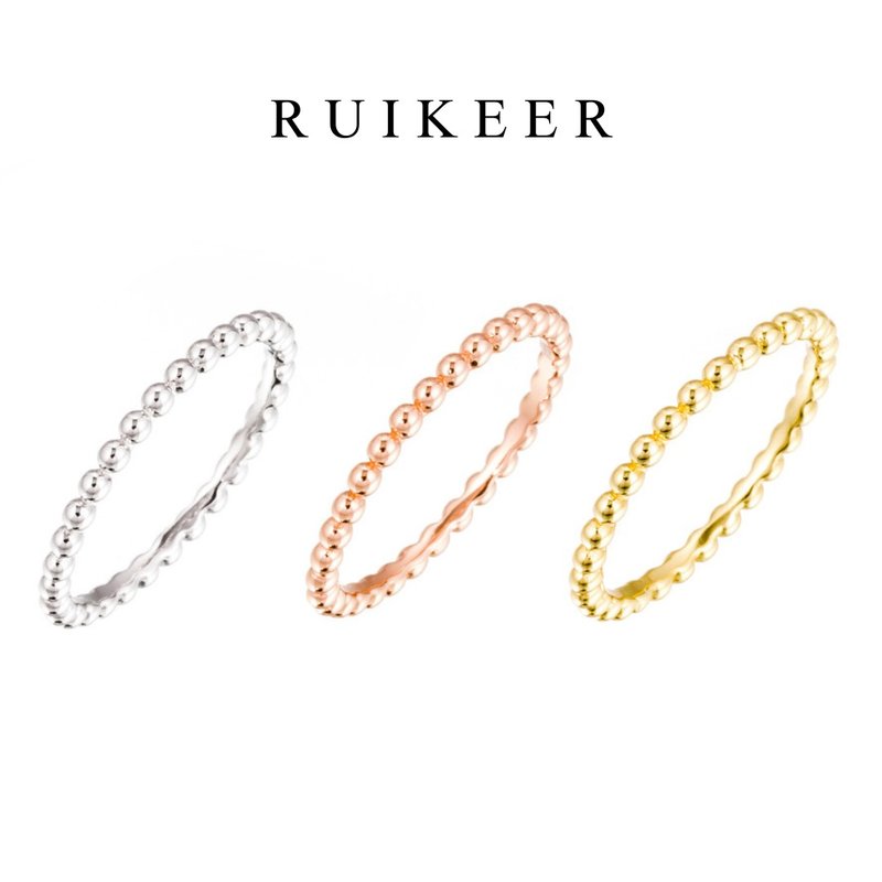 S925纯银 柔光圆珠 戒指 - 戒指 - 纯银 银色