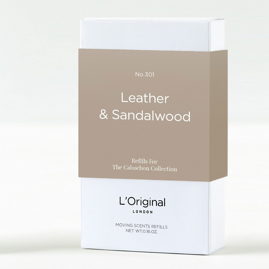 英国L'Original能量晶石车用香氛补充装-皮革与檀香木 - 香薰/精油/线香 - 环保材料 咖啡色