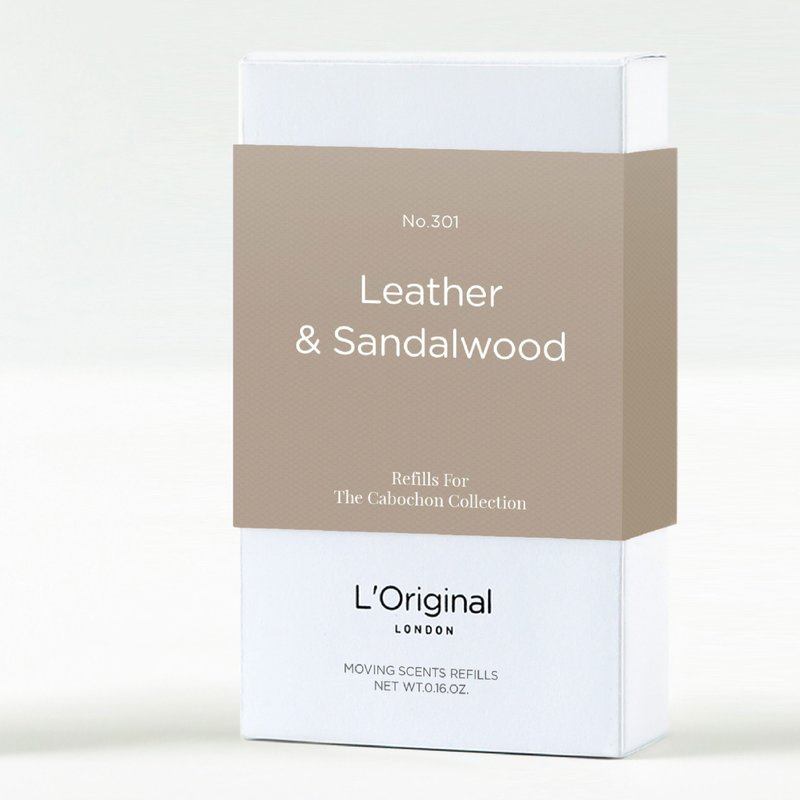 英国L'Original能量晶石车用香氛补充装-皮革与檀香木 - 香薰/精油/线香 - 环保材料 咖啡色
