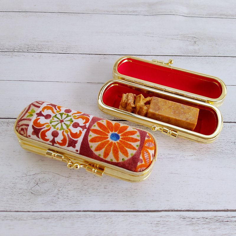 惜福特惠品 复古瓷砖花纹印章盒口金 - 印章/印台 - 棉．麻 绿色