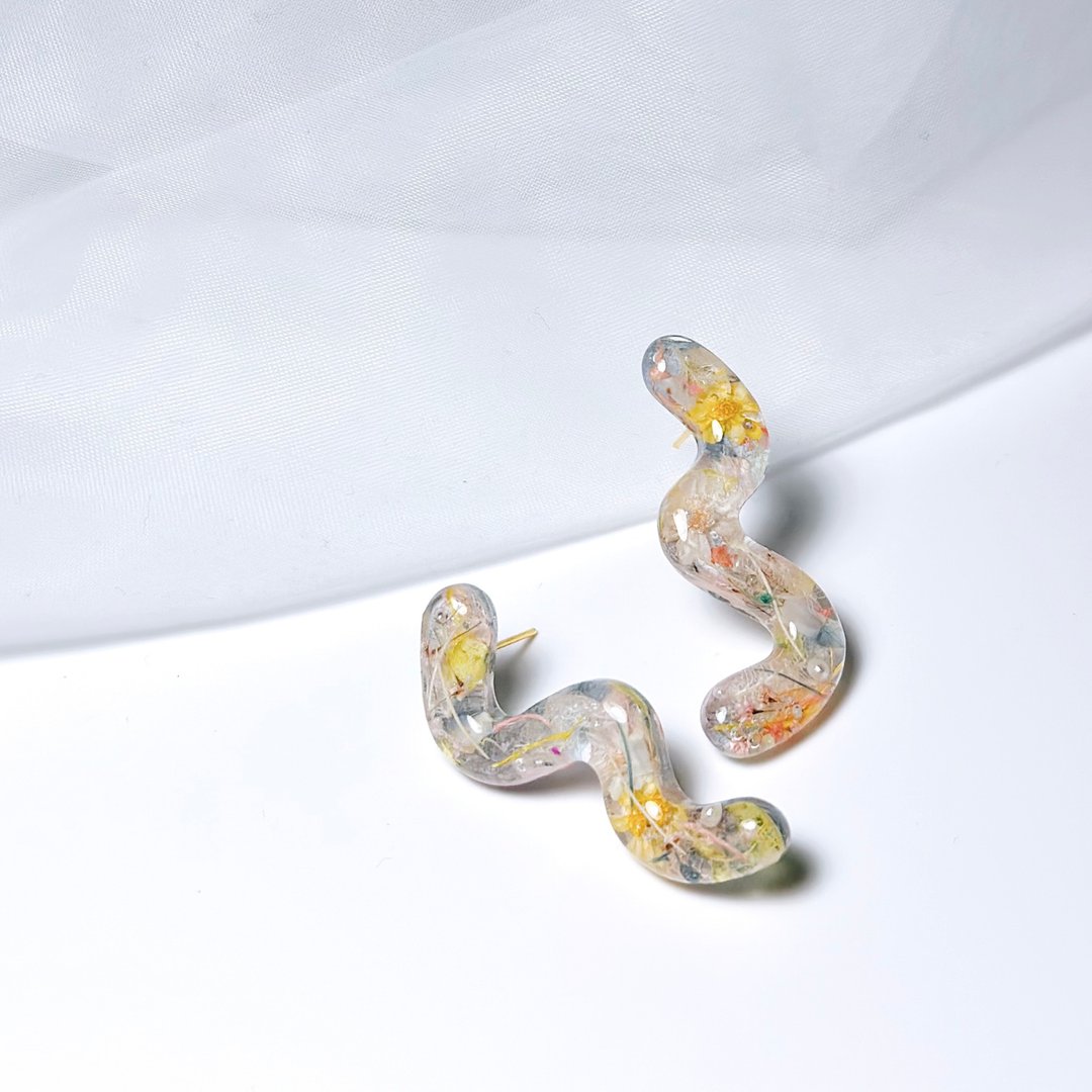 沐冉 • 押花手工耳环 - 耳环/耳夹 - 植物．花 