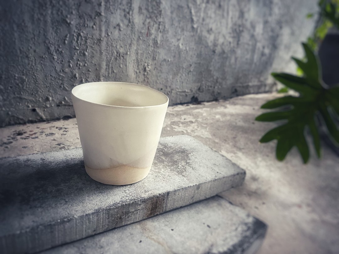 白陶之舞盆器 / 经典奏鸣曲花盆 - 4寸盆 - 植栽/盆栽 - 陶 白色