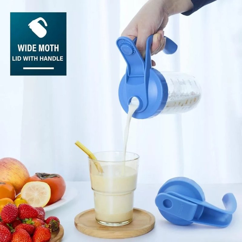 WildJar 宽口握柄式饮料盖 玻璃梅森罐组合/饮料壶/冷水壶/桌上壶 - 其他 - 塑料 蓝色