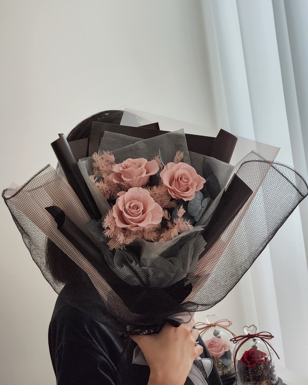BP粉玫瑰永生花束-情人节花束/求婚花束/告白花束/生日花束 - 干燥花/捧花 - 植物．花 粉红色