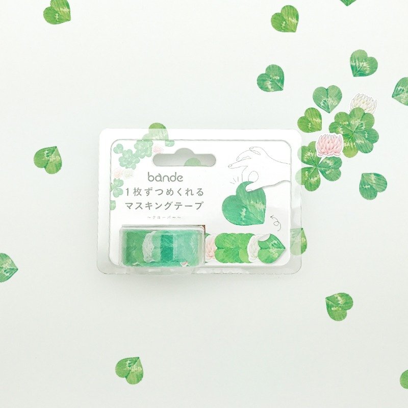 日本 bande 花草园-幸运草 和纸胶带贴纸卷 - 纸胶带 - 纸 绿色