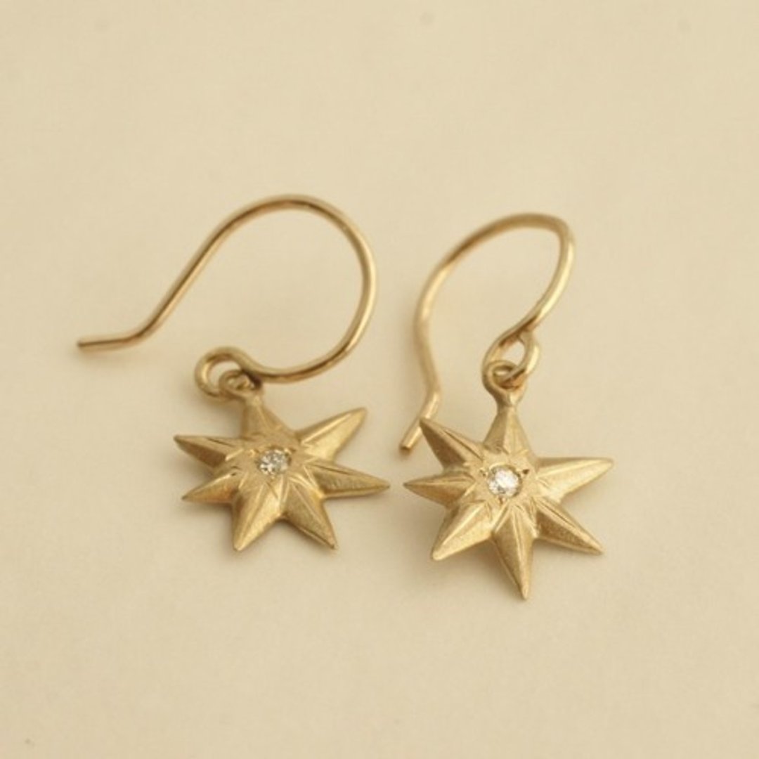Star pierce {EP014K10} - 耳环/耳夹 - 其他金属 