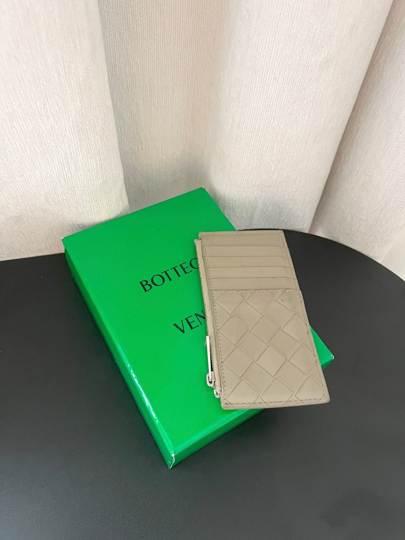 Bottega Veneta Card holder Coin purse 米色卡套钱包 原装盒 - 证件套/卡套 - 真皮 卡其色