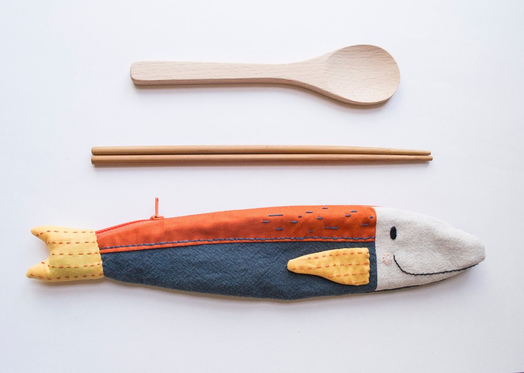 Travelling Tuna cutlery pouch - Dusk - 筷子/筷架 - 棉 多色