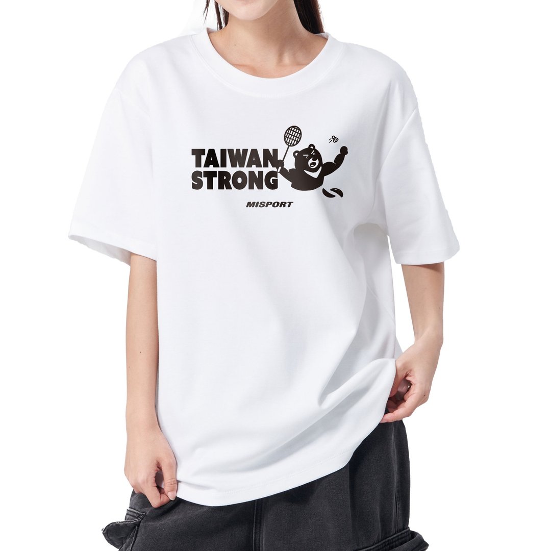 立体机能棉T-TAIWAN STRONG 史壮羽球 (单项款) 机能服 MIT台湾制 - 男装运动衣 - 聚酯纤维 白色