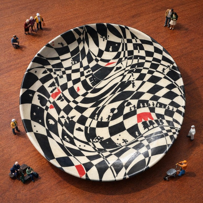 The City of Forking Path 陶瓷小碟 - 盘子/餐盘/盘架 - 陶 黑色