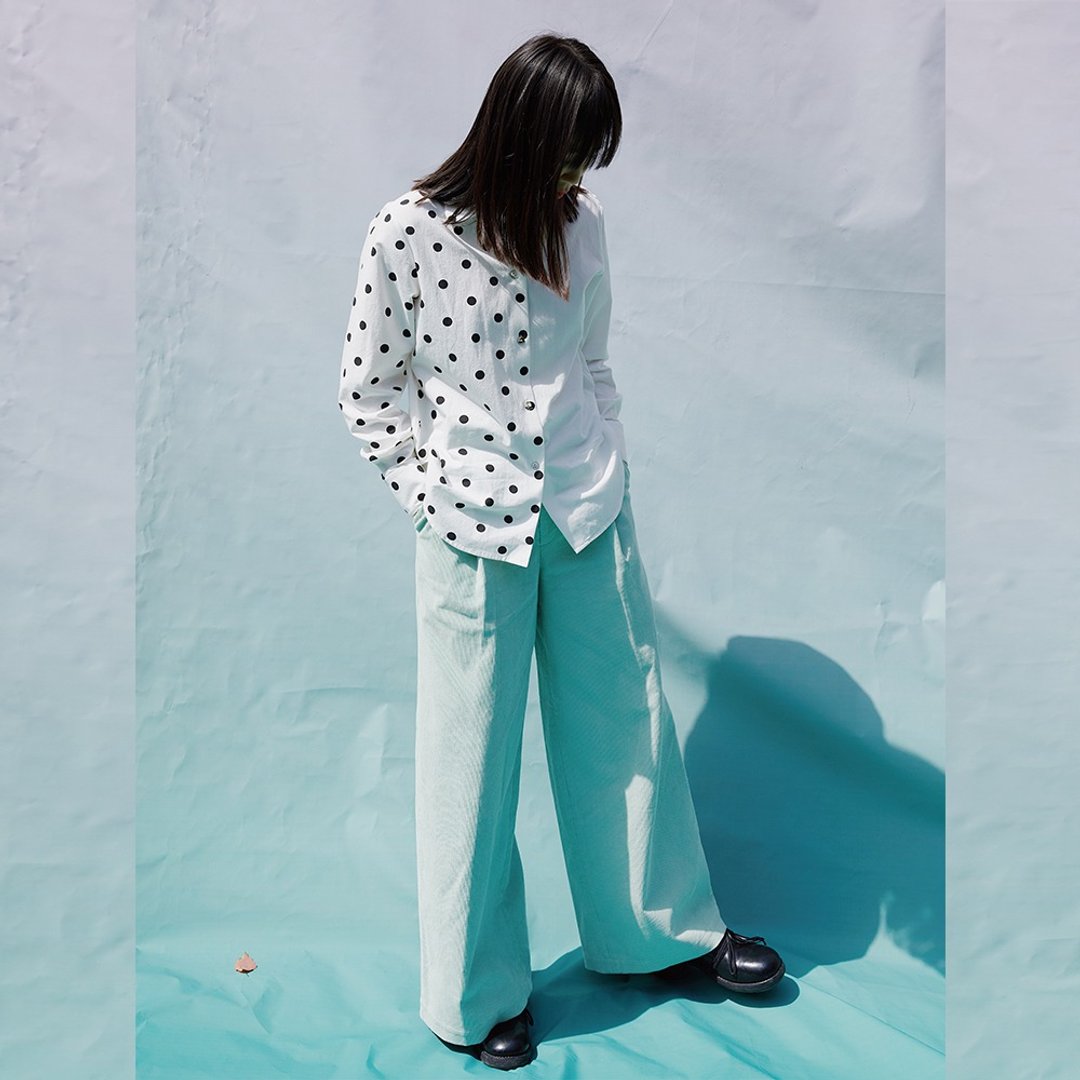 HAOLIAO 波点拼接衬衫 - 女装衬衫 - 棉 白色