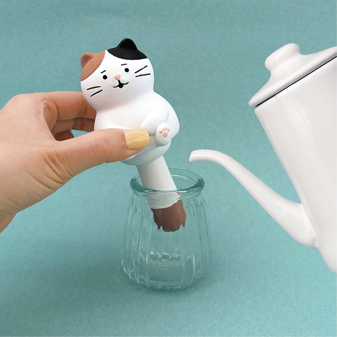日本Decole 自然气化加湿器 湿润玻璃瓶 萌宠造型 免插电 - 摆饰 - 陶 卡其色