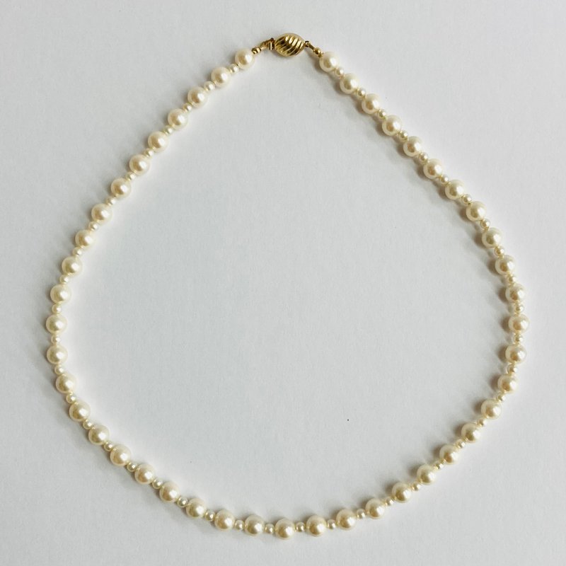 贝珍珠设计项链M/约6mm约45cm/奶油双色/G/made in japan - 项链 - 贝壳 金色