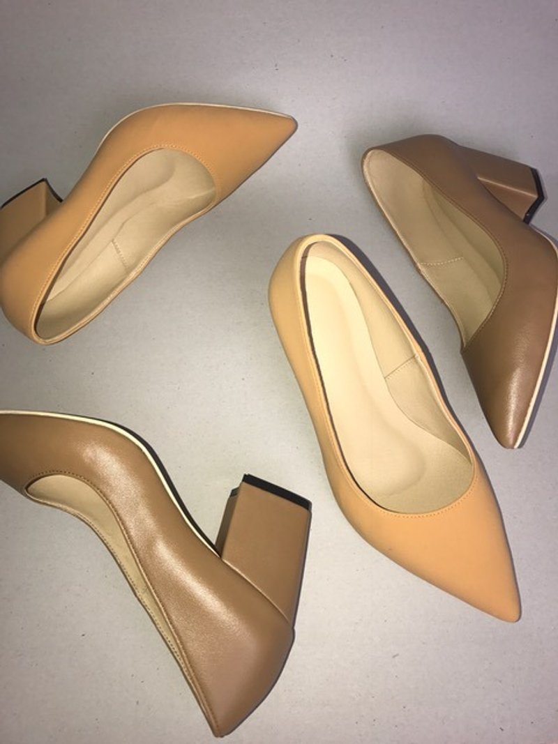 V Mustard - 女款休闲鞋 - 真皮 橘色