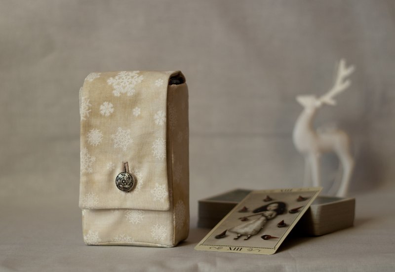 米白雪冬棉质塔罗牌收纳袋 神谕卡套 塔罗牌夹 - 其他 - 棉．麻 咖啡色