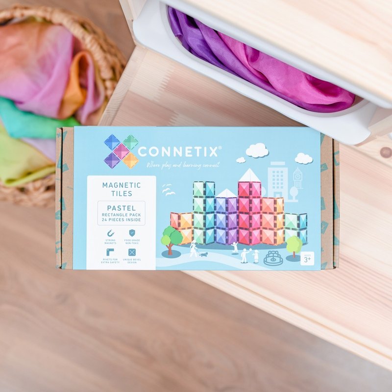 澳洲Connetix粉彩磁力积木-长方形补充组(24pc) 益智玩具 - 玩具/玩偶 - 塑料 