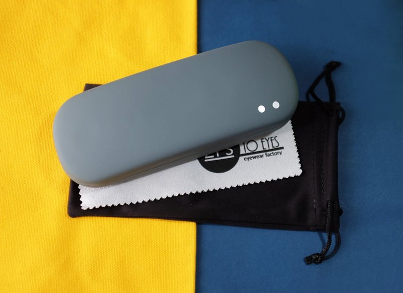 2is Bx07AmS 眼镜盒│二眼彩色│椭圆硬盒│雾面灰色│眼镜盒 - 眼镜盒/眼镜布 - 其他金属 灰色