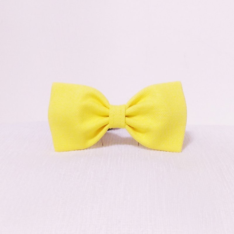 Ella Wang Design Bowtie 宠物 领结 蝴蝶结 猫 狗 黄色 素面 黑猫 - 项圈/牵绳 - 棉．麻 黄色