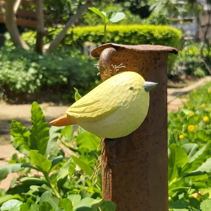 黄雀 木雕(无现货/需订购) - 玩偶/公仔 - 木头 黄色