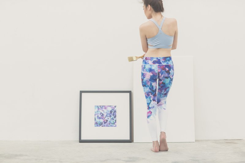 Canvas Pants 运动束裤-蓝色画布 - 女装长裤 - 聚酯纤维 蓝色