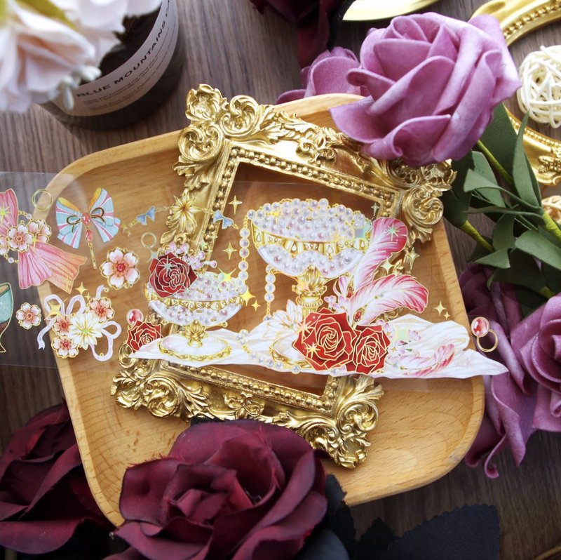 镜妆蝶梦 PET 纸胶带 镭射金 10米卷 - 纸胶带 - 其他材质 多色