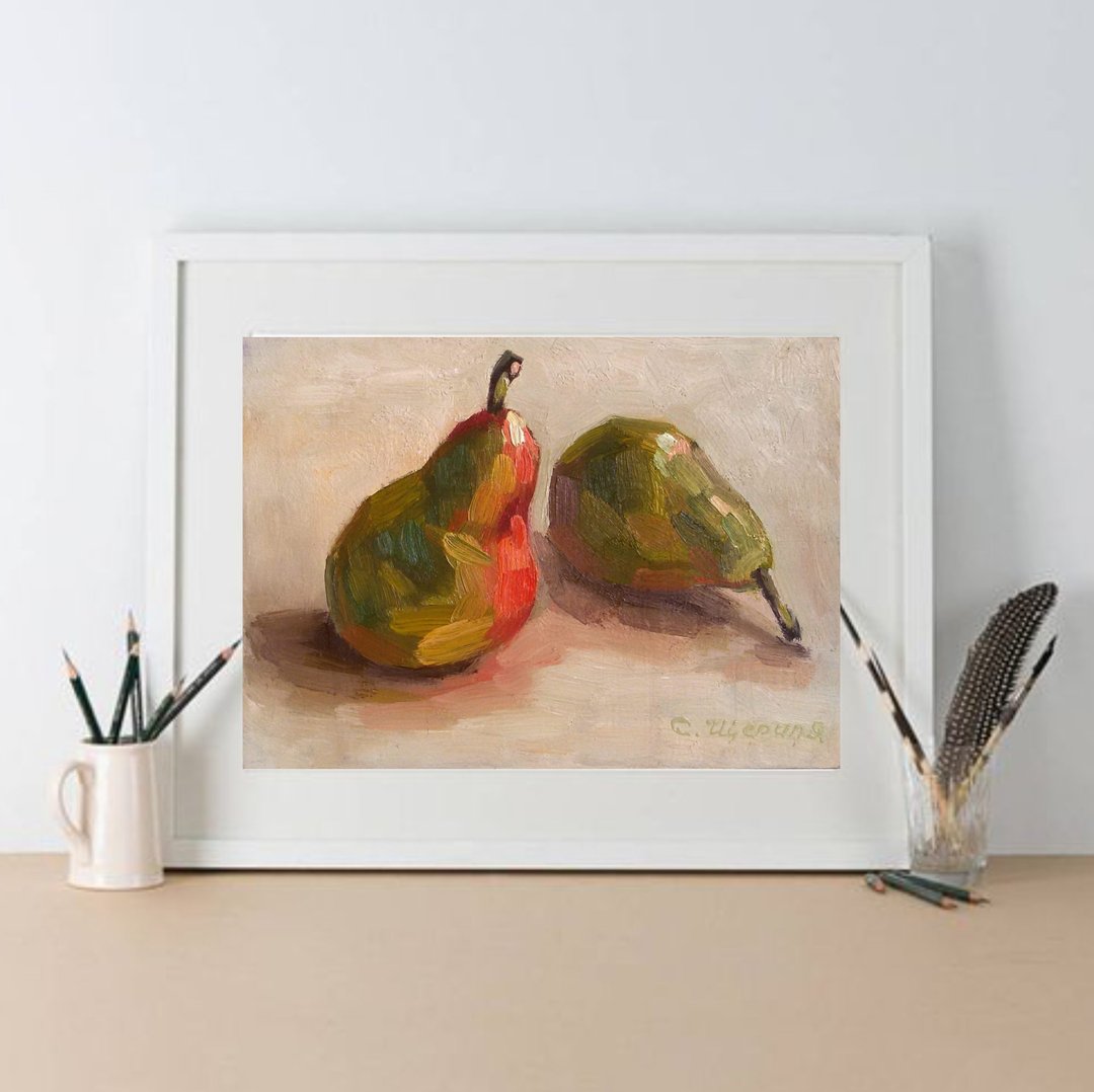 熊画水果原创艺术品小油画齿轮静物 - 海报/装饰画/版画 - 其他材质 