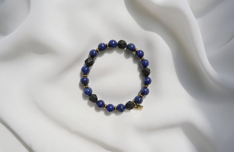 专属订制银河青金石  雅光黑耀石 - 手链/手环 - 宝石 蓝色
