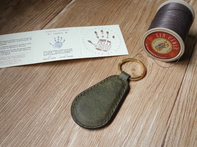 造型悠游卡 晶片吊饰－钥匙圈B款－绿色 - 钥匙链/钥匙包 - 真皮 绿色