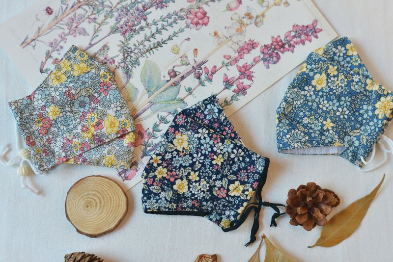3 pieces of Mini Garden Facemask - handmade 4 layers 100% double yarn cotton - 口罩 - 棉．麻 