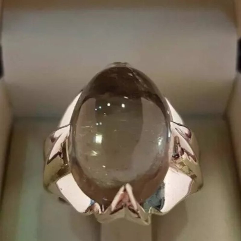 石英戒指 天然纳杰夫石 纳杰菲杜尔纳杰夫戒指 手工饰品 男戒 - 戒指 - 宝石 银色