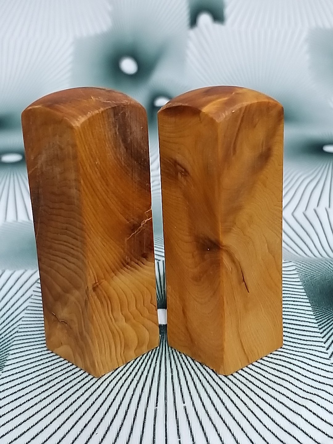 台湾桧木6分闪光印章 1对 6*1.8cm正方 420元~C5 - 印章/印台 - 木头 