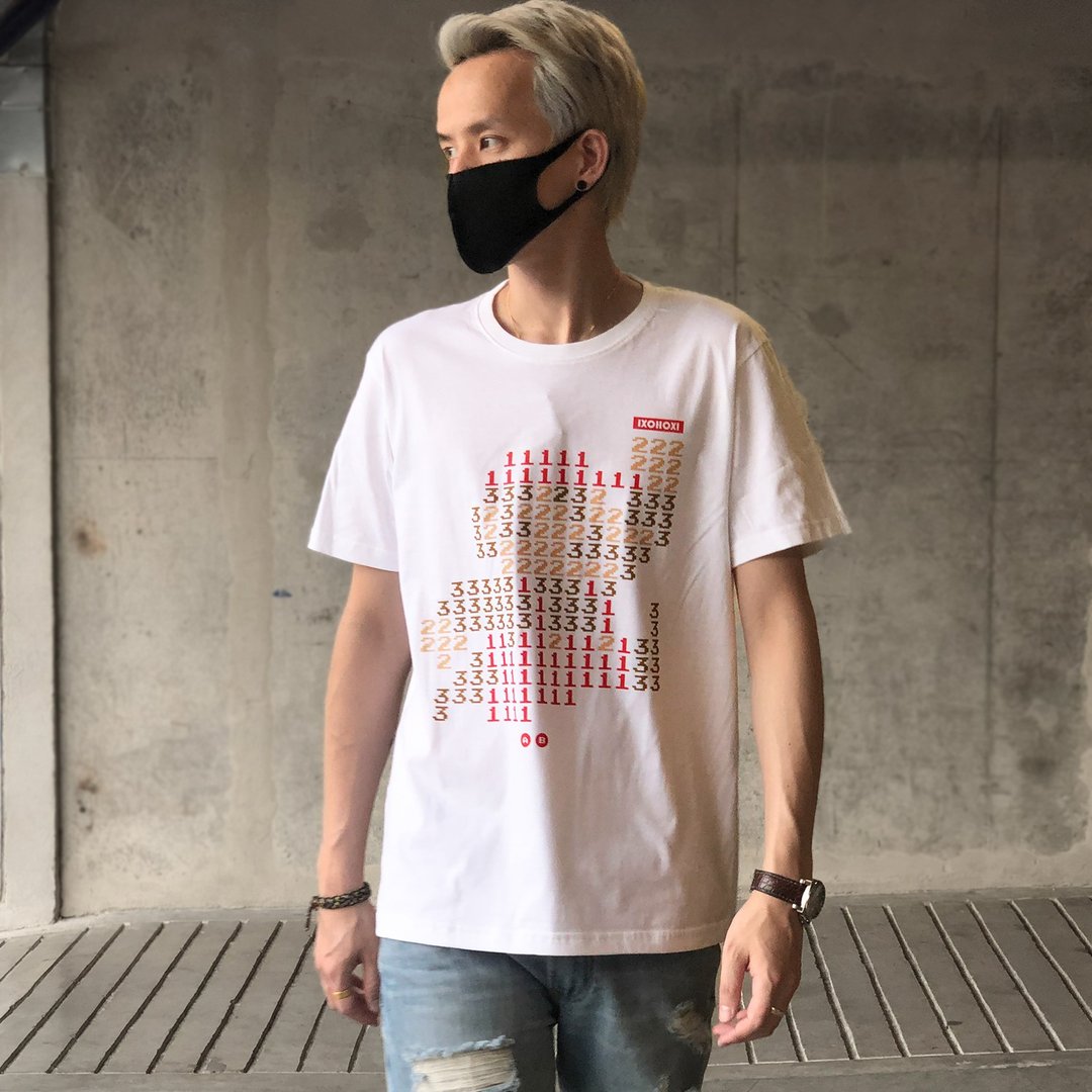 T-Shirt with graphic front &amp; back Cotton 100% (IA-121) - 男装上衣/T 恤 - 棉．麻 