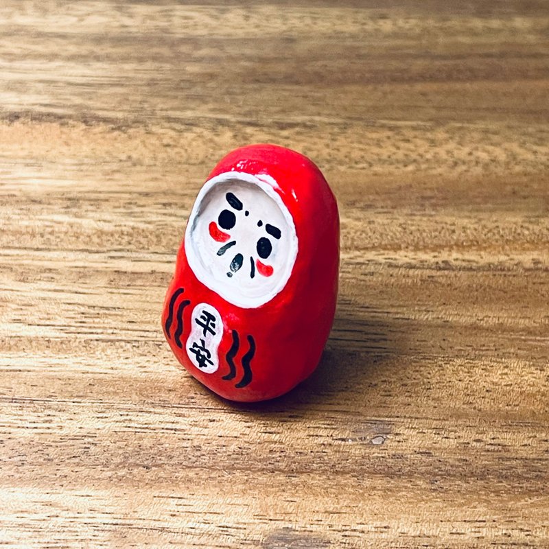 平安达摩 - 摆饰 - 粘土 红色