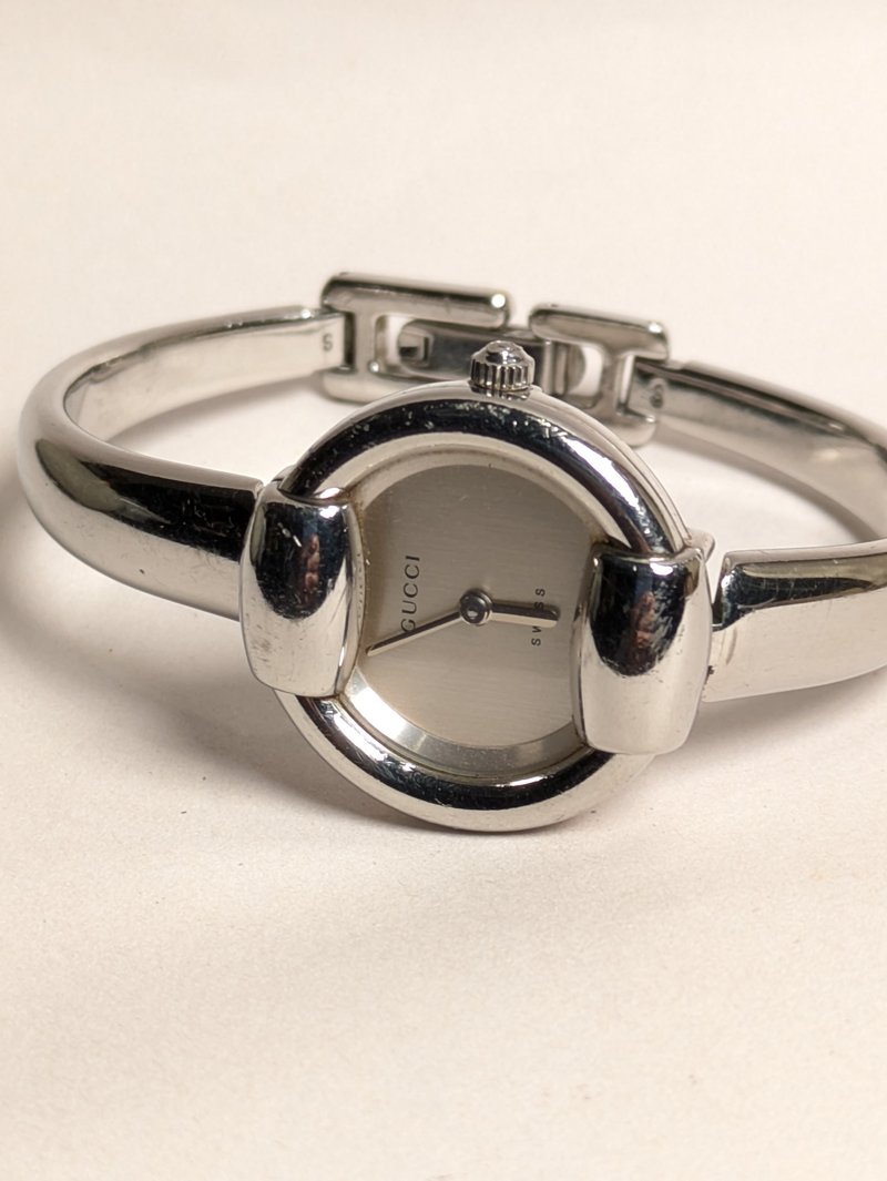 GUCCI vintage quartz watch 银色盘手环式古董石英表 - 女表 - 其他金属 银色