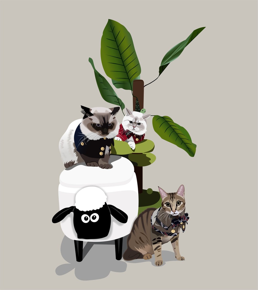 定制 宠物 似颜绘 猫 狗 送礼 生日 纪念 礼物 推荐 画框 周年 - 电子手绘真人画像/绘画/插画 - 其他材质 